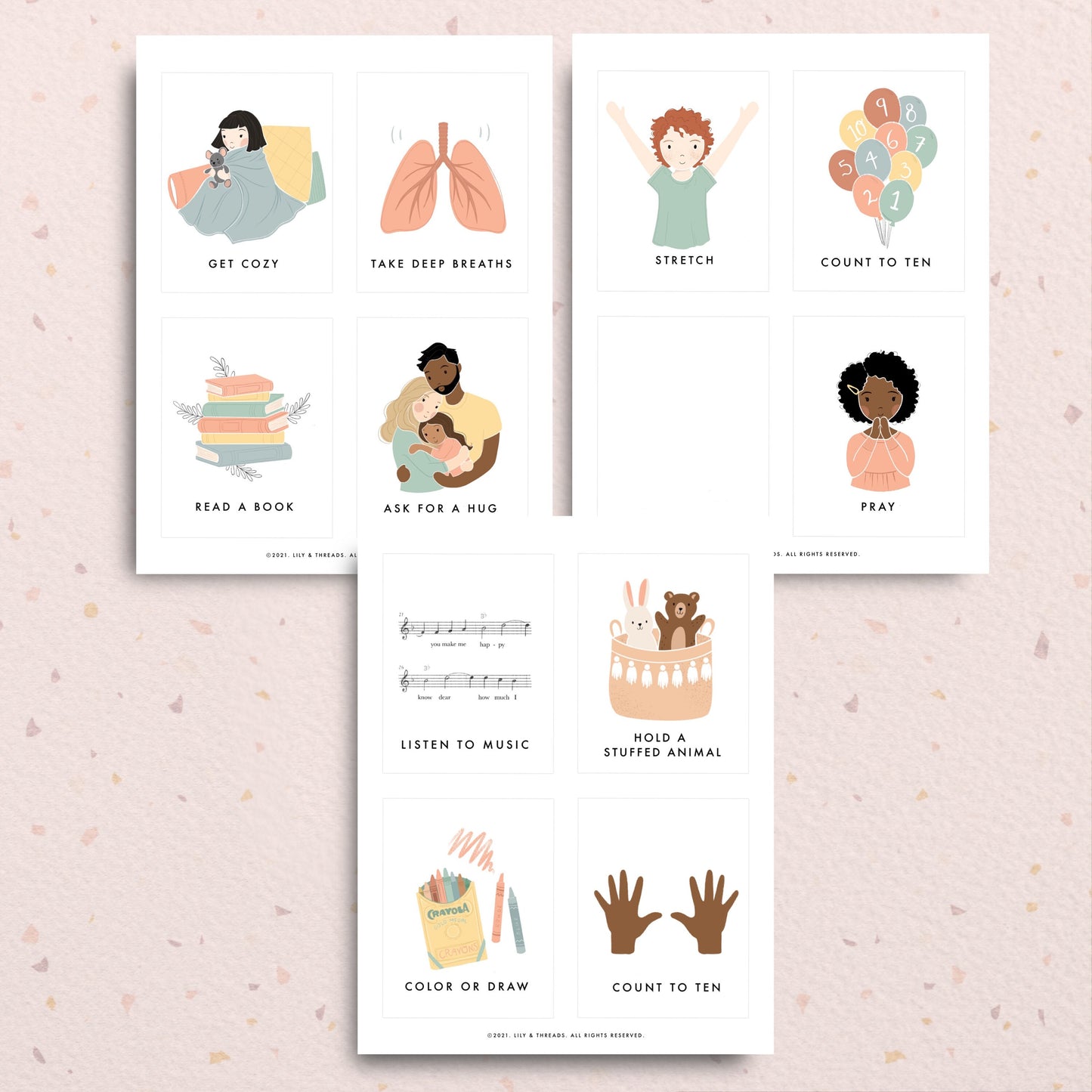 Calming Techniques Flash Cards | Calming Corner, Montessori, Education, Nursery, Classroom Poster| Download PRINTABLE Art
