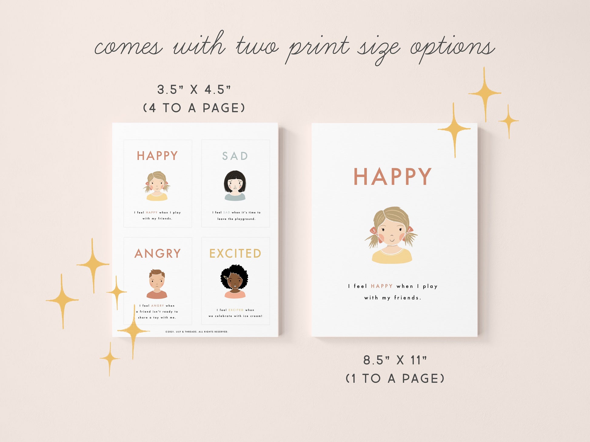 20 Feelings & Emotions Flash Cards | Calming Corner, Montessori, Education, Nursery, Classroom Poster| Download PRINTABLE Art