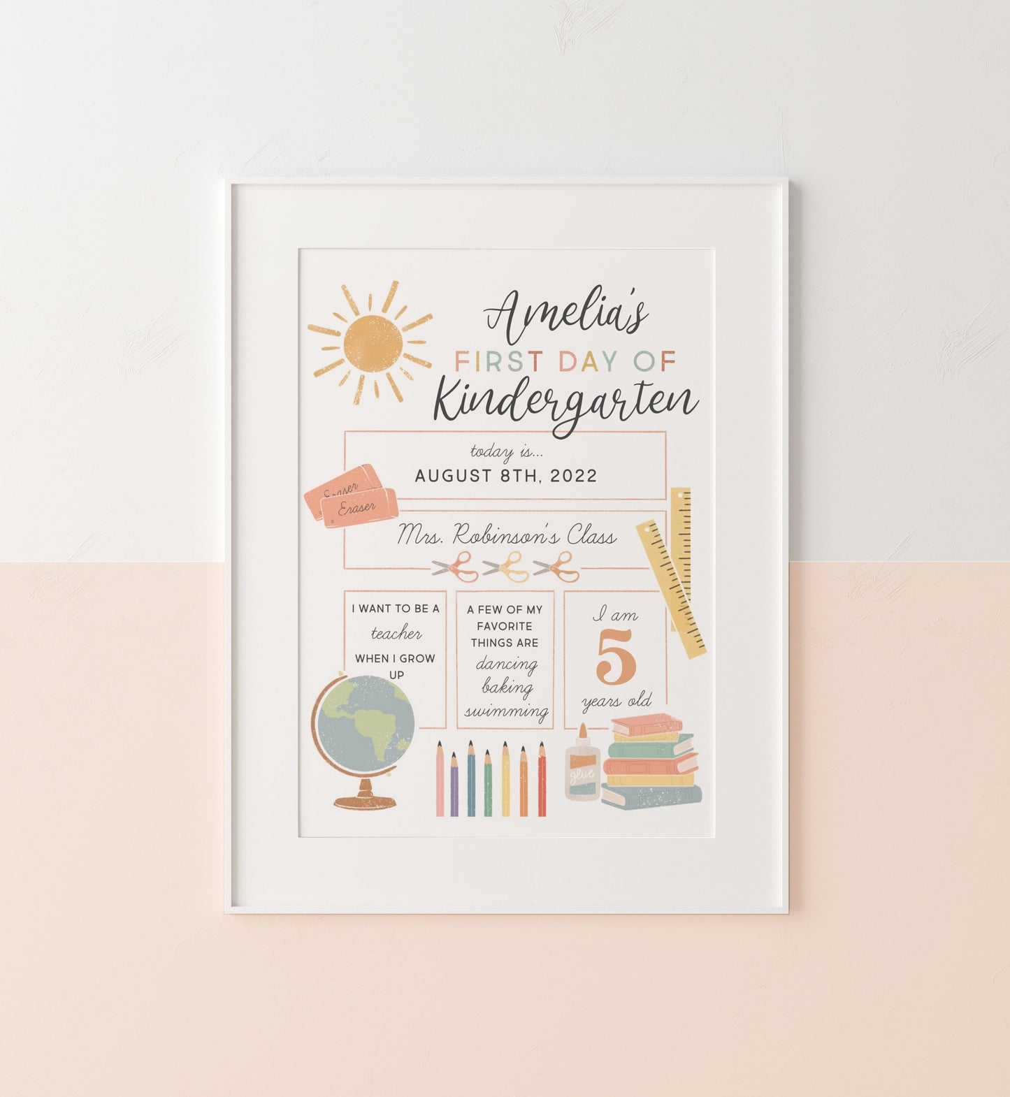 Last Day of School Sign Editable Template, First Day of School Printable, Back to School Photo, Kindergarten Preschool, 1st Day of School