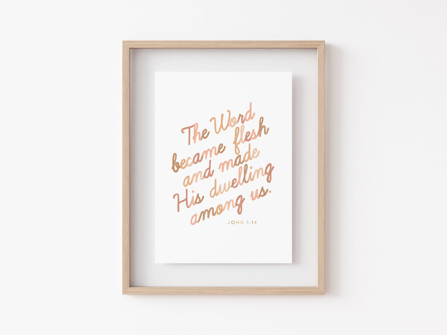 The Word Jesus Christmas Decor, Bible Verse Scripture Art, Bible Wall Art, Christian, Jesus, Bible Verse Print, John 1:14, Biblical Art
