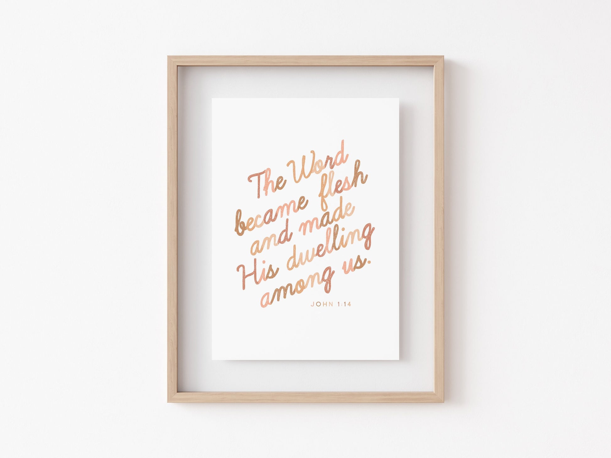 The Word Jesus Christmas Decor, Bible Verse Scripture Art, Bible Wall Art, Christian, Jesus, Bible Verse Print, John 1:14, Biblical Art
