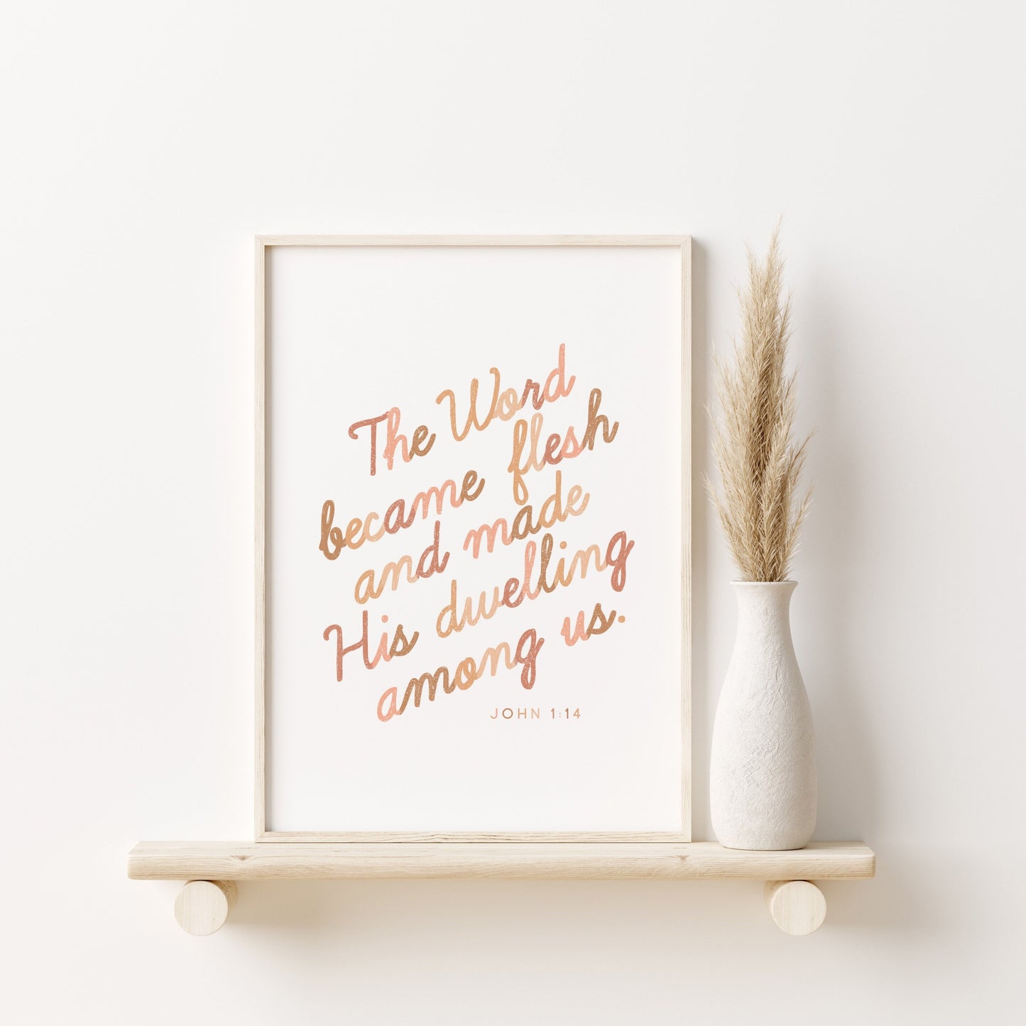 The Word Jesus Christmas Decor, Bible Verse Scripture Art, Bible Wall Art, Christian, Jesus, Bible Verse Print, John 1:14, Biblical Art