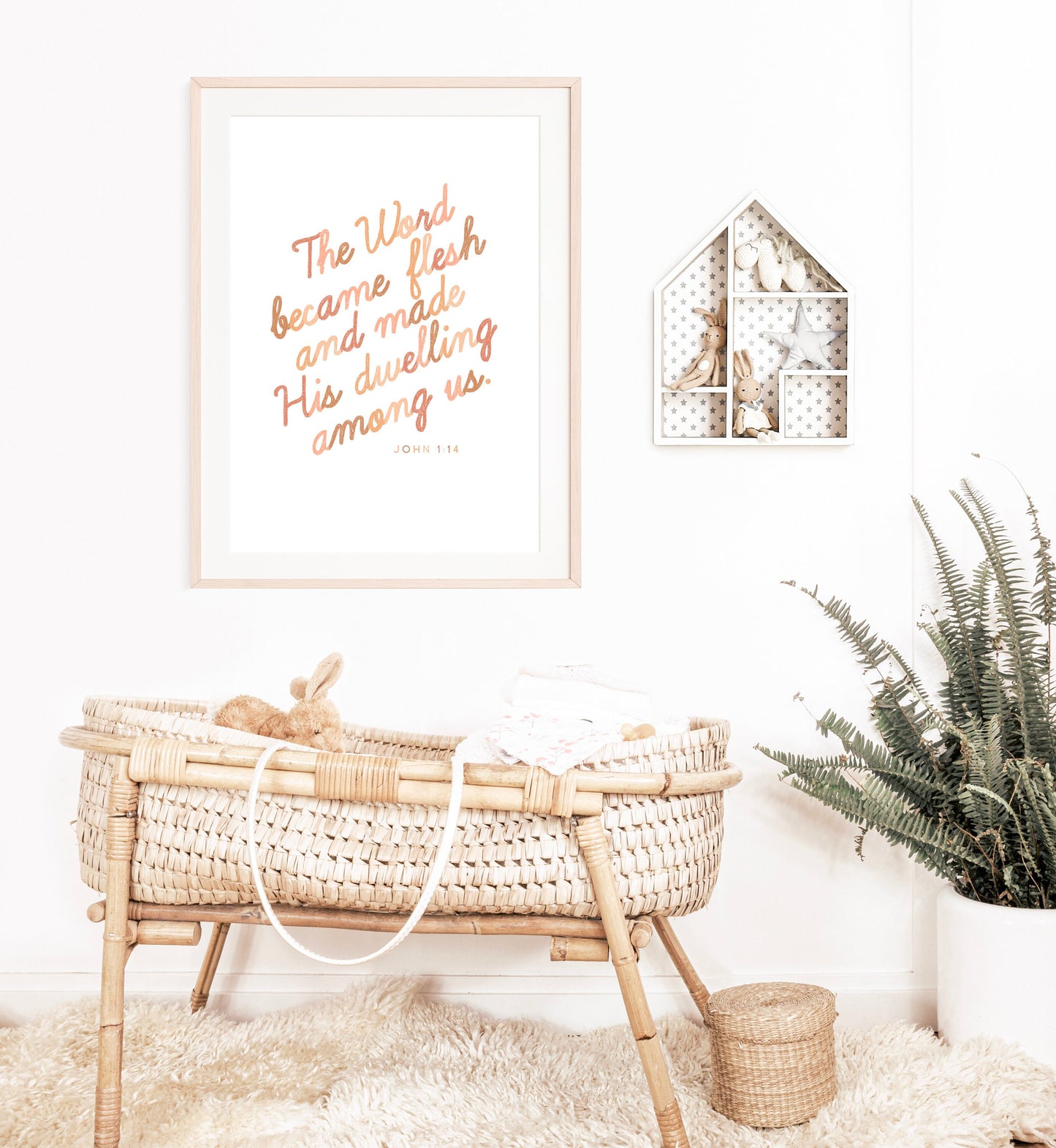 The Word Jesus Christmas Decor, Bible Verse Scripture Art, Bible Wall Art, Christian, Jesus, Bible Verse Print, John 1:14, Biblical Art