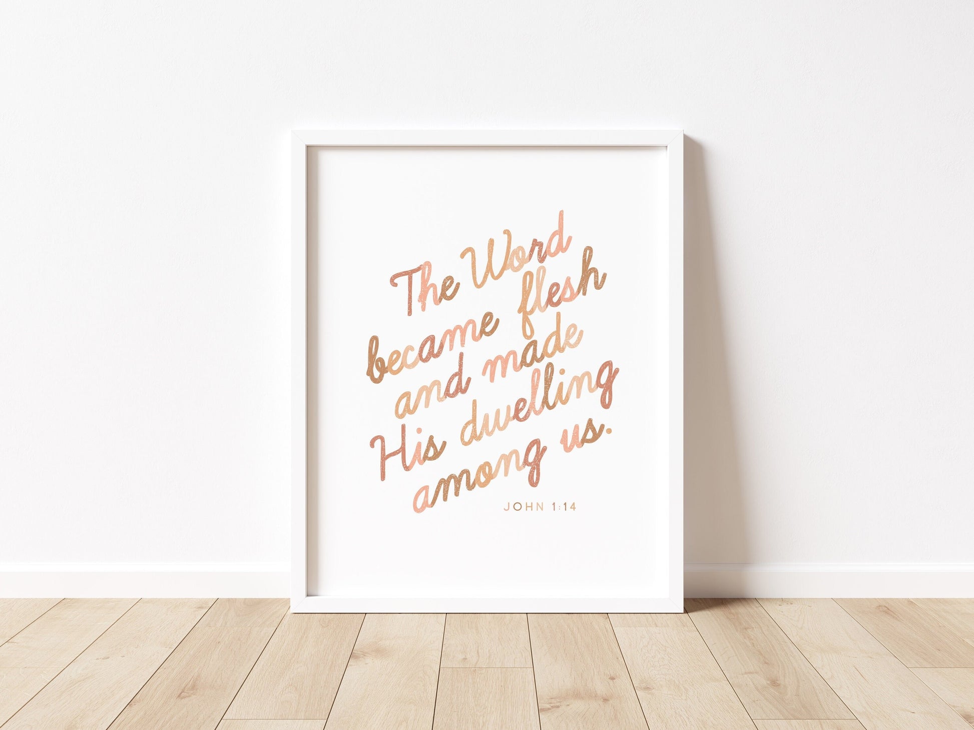 The Word Jesus Christmas Decor, Bible Verse Scripture Art, Bible Wall Art, Christian, Jesus, Bible Verse Print, John 1:14, Biblical Art
