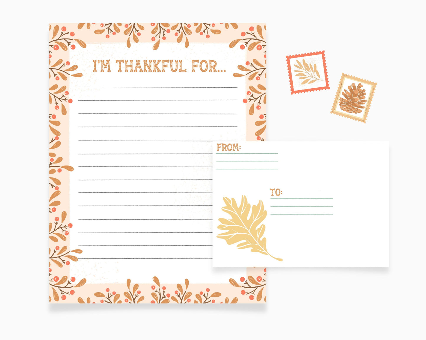 Thanksgiving Letter Template & Envelope, I’m Thankful For Activity, Printable Thanksgiving Activity, Kindergarten Activity, Editable