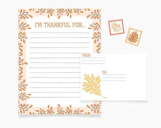 Thanksgiving Letter Template & Envelope, I’m Thankful For Activity, Printable Thanksgiving Activity, Kindergarten Activity, Editable