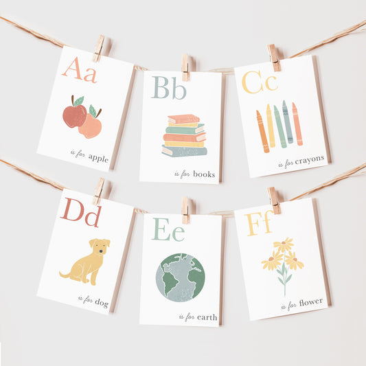 Alphabet Flash Cards, Calming Corner, Montessori, Education, Homeschool Preschool ABC Activity Classroom Poster Bulletin  Download PRINTABLE