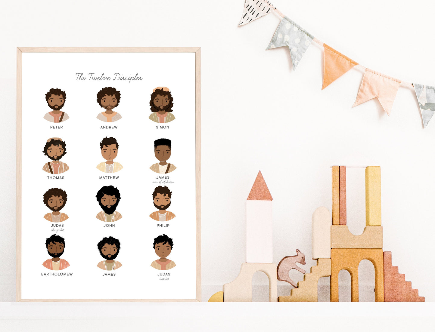 The Twelve Disciples Artwork Poster| Bible Curriculum Preschool, Jesus Christian Kids, Nursery, Church Sunday School Art Printable