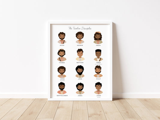 The Twelve Disciples Artwork Poster| Bible Curriculum Preschool, Jesus Christian Kids, Nursery, Church Sunday School Art Printable