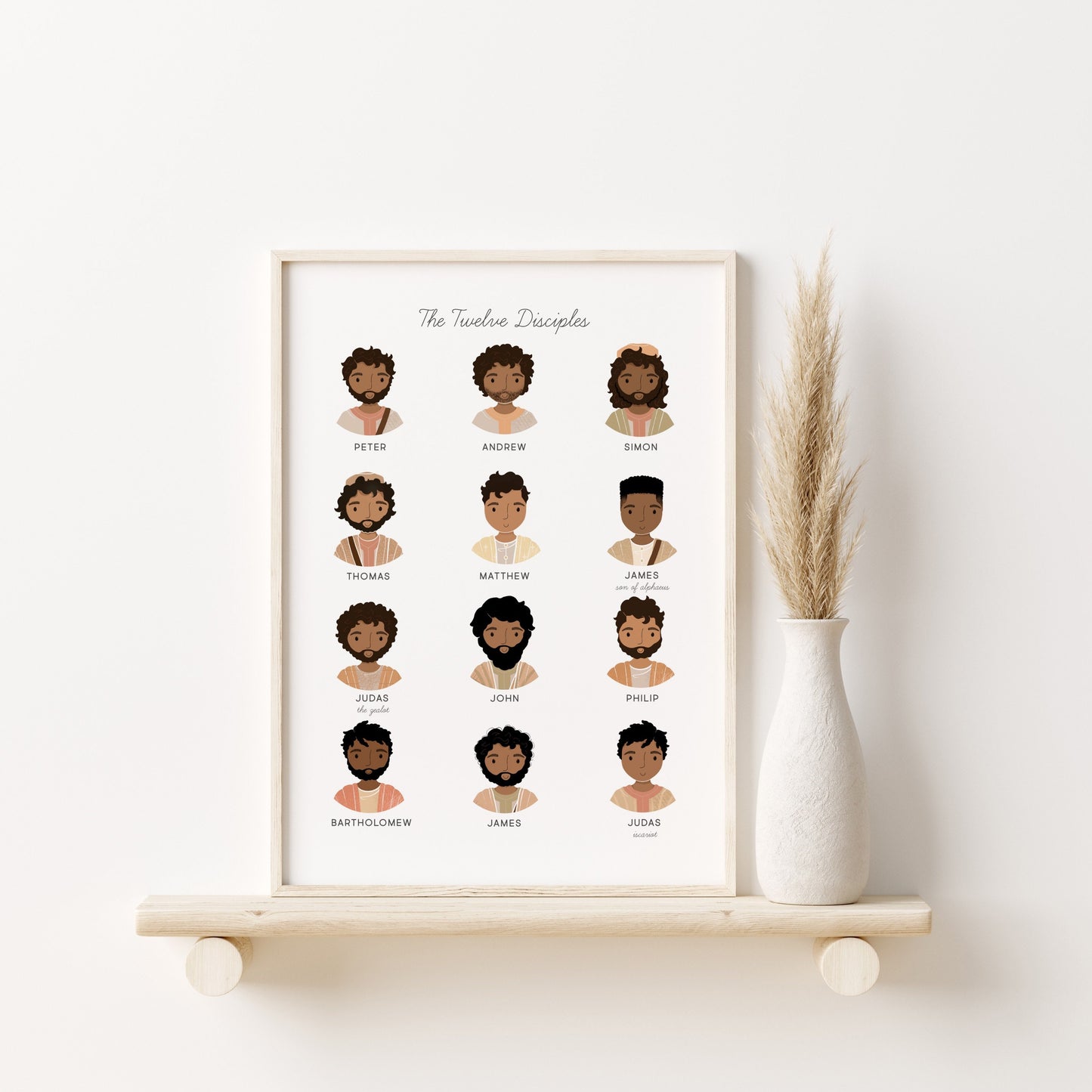 The Twelve Disciples Artwork Poster| Bible Curriculum Preschool, Jesus Christian Kids, Nursery, Church Sunday School Art Printable