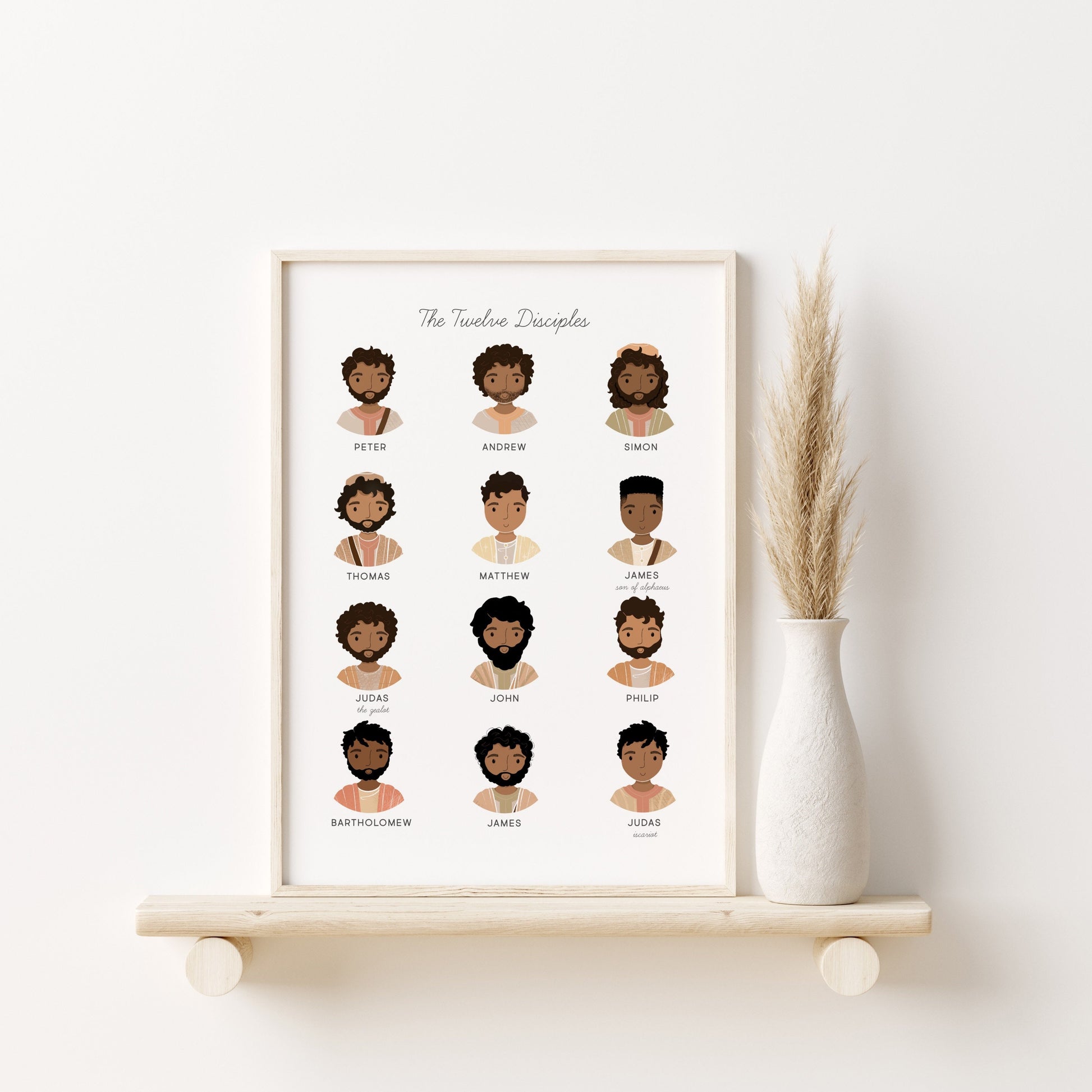 The Twelve Disciples Artwork Poster| Bible Curriculum Preschool, Jesus Christian Kids, Nursery, Church Sunday School Art Printable
