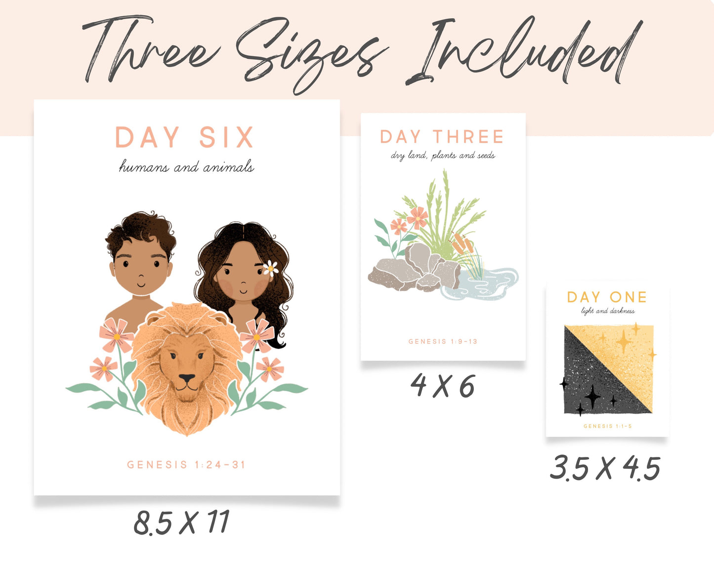 7 Days Of Creation Flash Cards, Creation Account Activity, Bible Verse Lesson, Sunday School, Christian, Biblical Homeschooling, Scripture