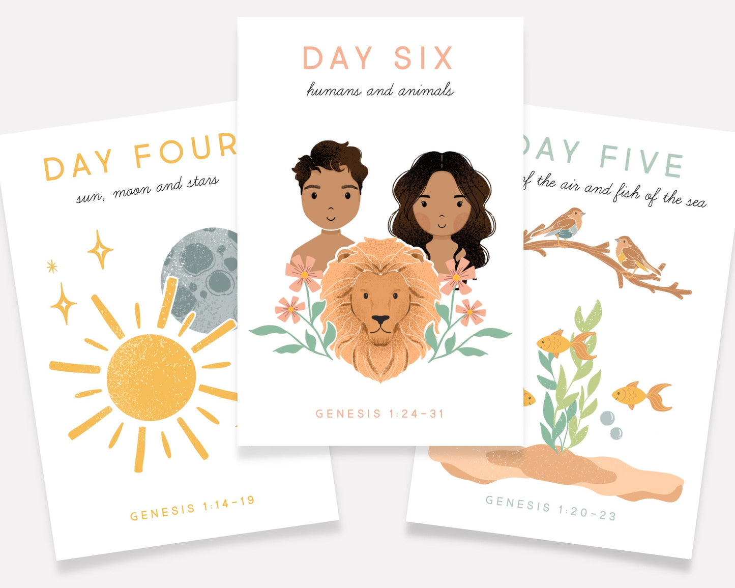 7 Days Of Creation Flash Cards, Creation Account Activity, Bible Verse Lesson, Sunday School, Christian, Biblical Homeschooling, Scripture