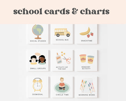 School Routine Cards & Chart | Digital Download | Editable