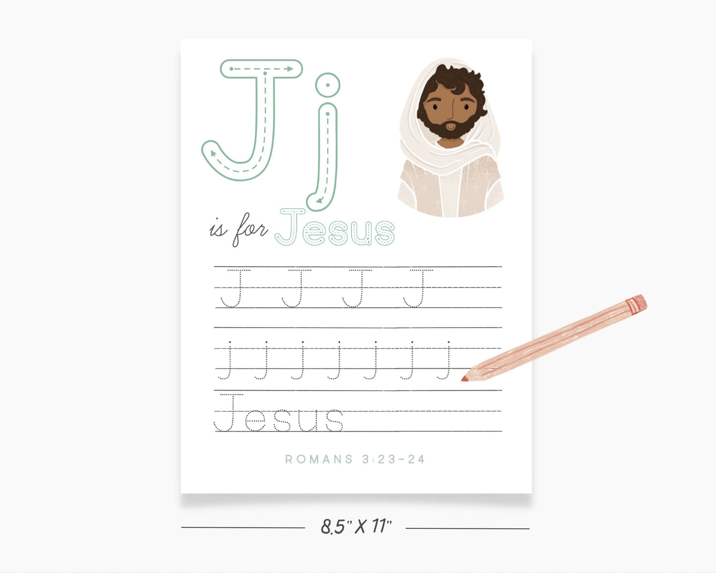 Alphabet ABC Scripture Tracing Cards, Bible Verse Activity, Homeschool Kindergarten, Pre-K Handwriting Letter Tracing Practice, Bible Lesson