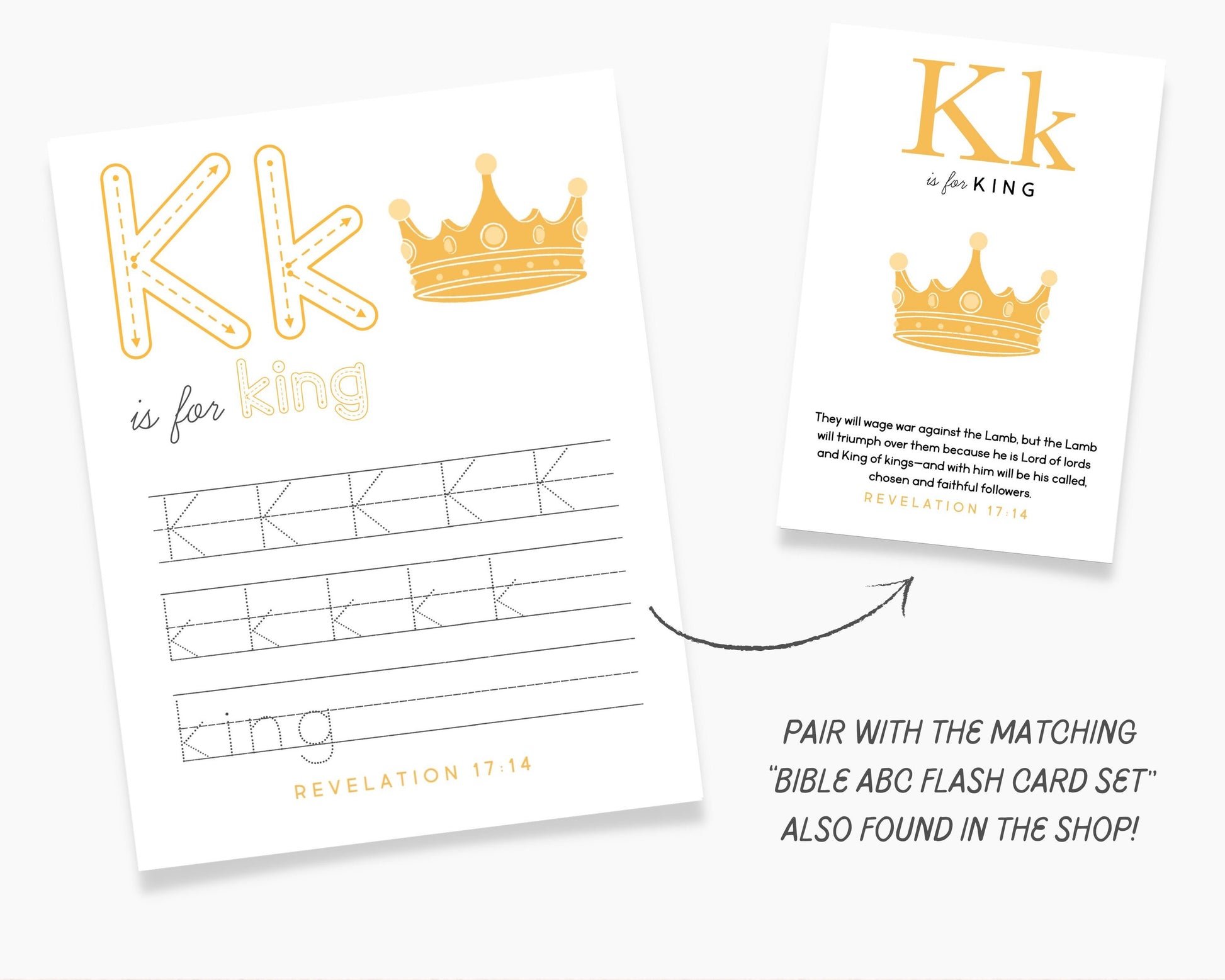 Alphabet ABC Scripture Tracing Cards, Bible Verse Activity, Homeschool Kindergarten, Pre-K Handwriting Letter Tracing Practice, Bible Lesson