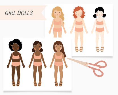 Paper Dolls Homestead Homeschool Collection, Kindergarten Activity, Farm & Baking, Paper Cut Out Printable Dolls Craft, Morning Basket Pre K