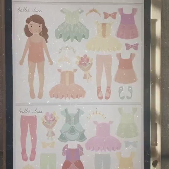 Ballerina Princess Paper Dolls Printable Activity Craft Ballet Birthday Part Gift Princess Party Favor Homeschool Kindergarten Montessori