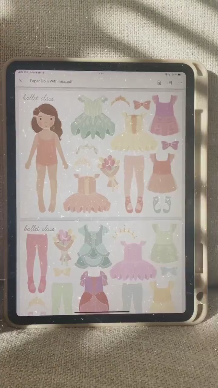 Ballerina Princess Paper Dolls Printable Activity Craft Ballet Birthday Part Gift Princess Party Favor Homeschool Kindergarten Montessori