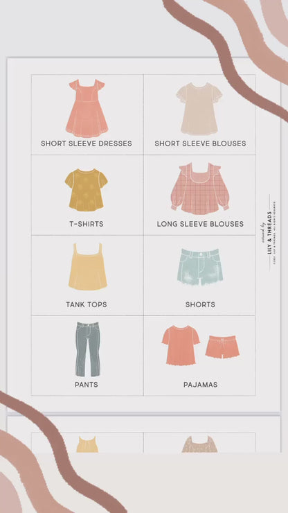 Editable Printable Kids Clothing Dresser Drawers Closet Storage Labels Trofast Bin, Visual Pictures Montessori Bedroom Custom Organization
