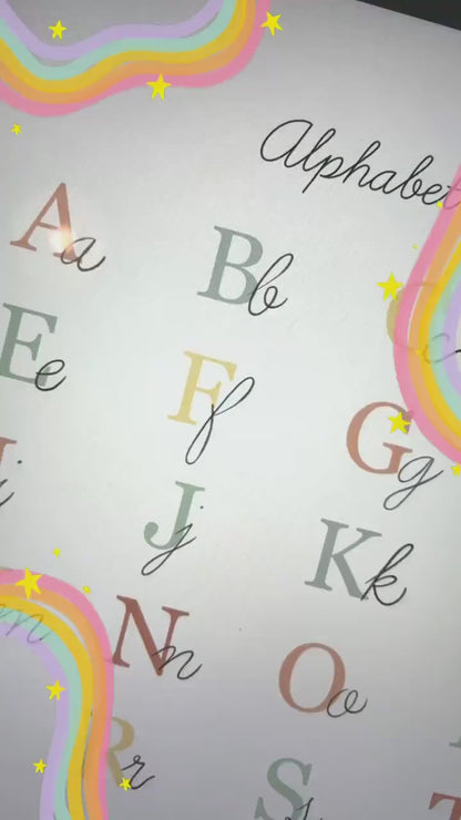 Simple Alphabet Chart Illustration Poster| Calming Corner, Montessori, Education, Nursery, Classroom Poster| Download Printable Art |
