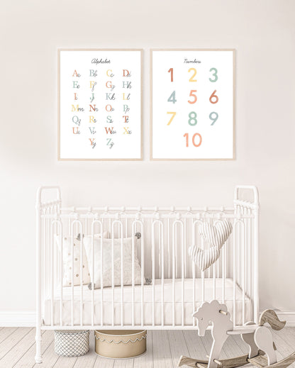 Simple Alphabet Chart Illustration Poster| Calming Corner, Montessori, Education, Nursery, Classroom Poster| Download Printable Art |