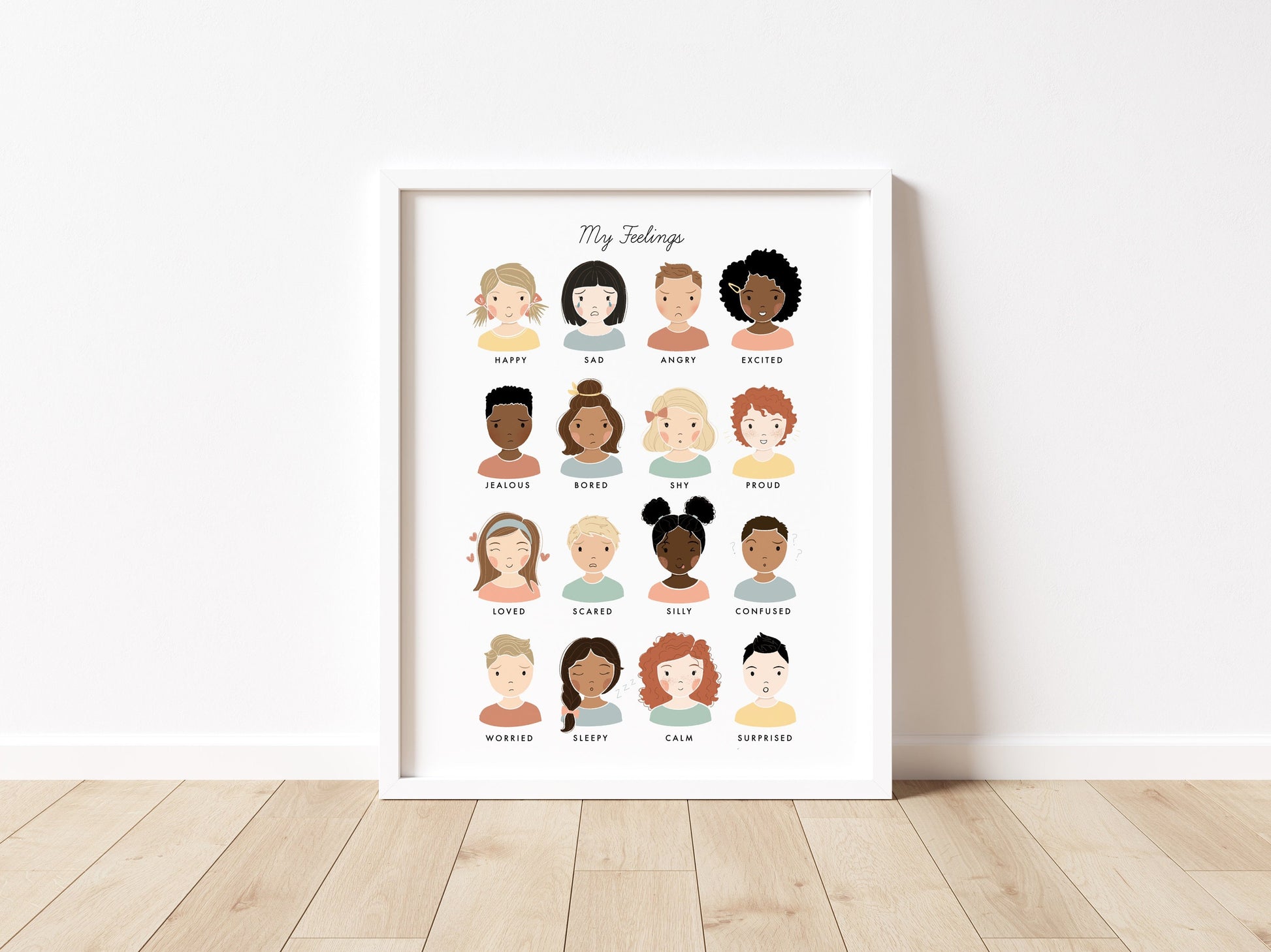 Feelings & Emotions Chart Print, Set of 3, Calming Corner Montessori Educational Homeschool Wall Art Classroom Decor Download Printable