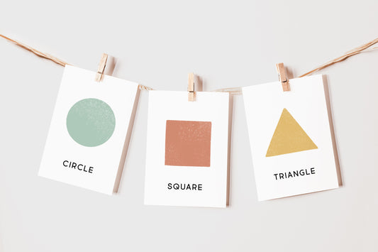 Shapes Flash Cards | Calming Corner, Montessori, Education, Nursery, Classroom Poster| Download PRINTABLE Art | 3.5” x 4.5” | Shapes Digital