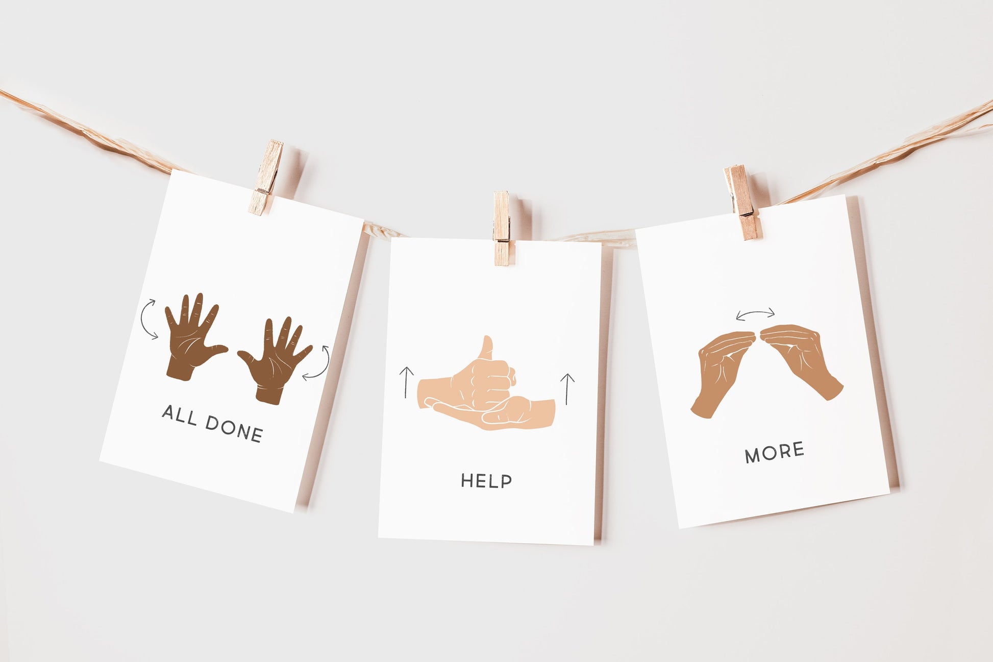 ASL American Sign Language Flash Cards | Calming Corner, Montessori, Education, Nursery, Preschool, Classroom Poster| Download PRINTABLE Art
