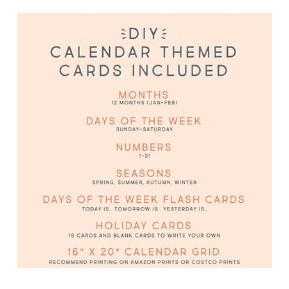 Pocket Calendar Inserts Classroom Decor Editable Months, Days, Seasons Cards Visual Schedule Chart Printable School Year 2022, 2023, 2024