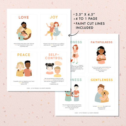 Fruit of the Spirit Flash Cards | Calming Corner, Montessori, Education, Nursery, Christian Bible Jesus Poster| Download PRINTABLE Art