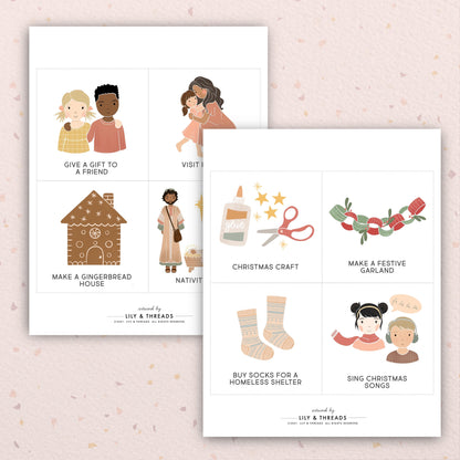 Editable Printable Advent Calendar Cards Activity Christmas Holiday Countdown Cards | Kids Toddler Homeschool Christian | Download PRINTABLE