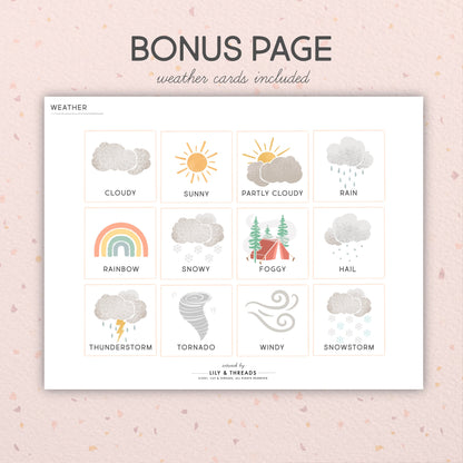 Pocket Calendar Inserts Classroom Decor Editable Months, Days, Seasons Cards Visual Schedule Chart Printable School Year 2022, 2023, 2024