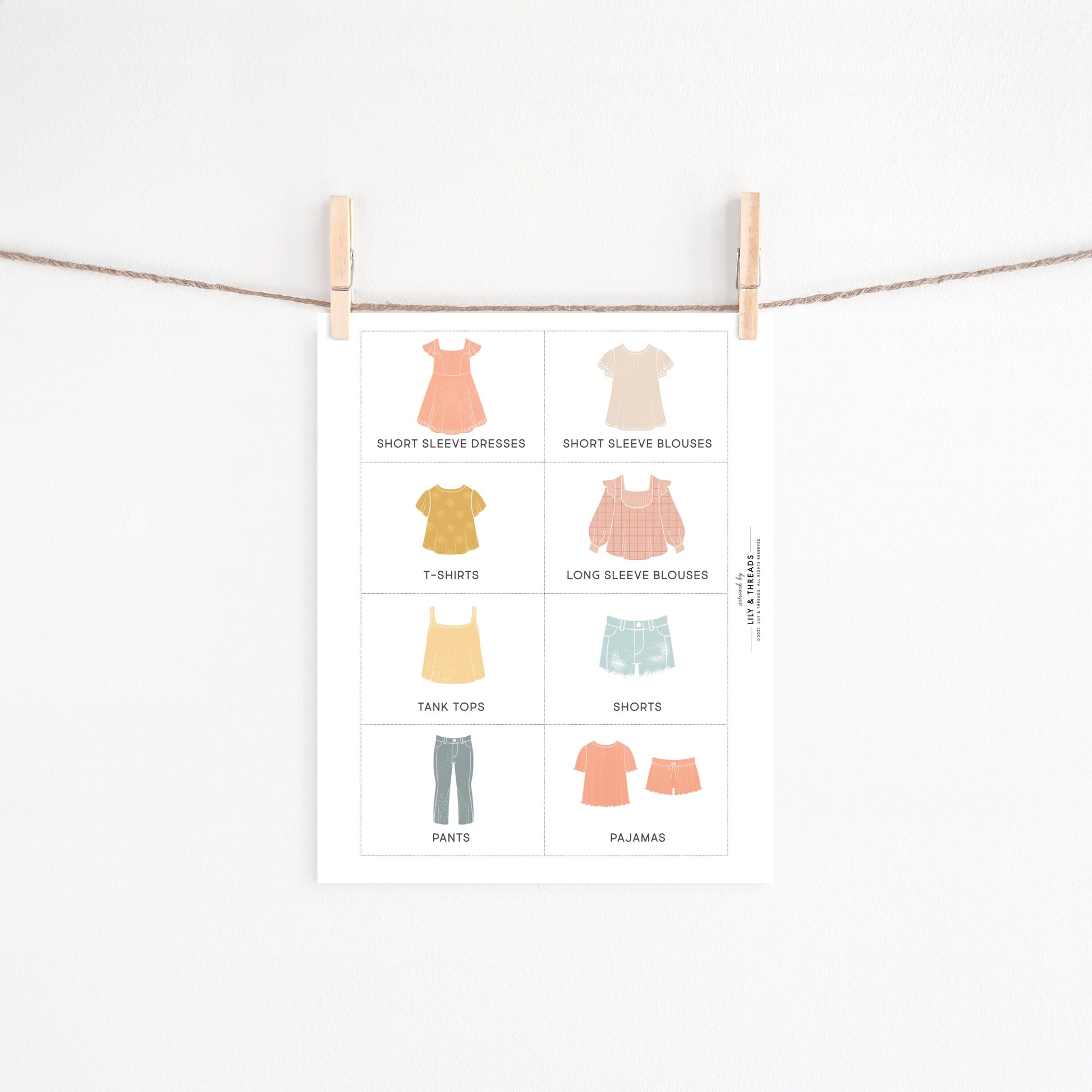Editable Printable Kids Clothing Dresser Drawers Closet Storage Labels Trofast Bin, Visual Pictures Montessori Bedroom Custom Organization
