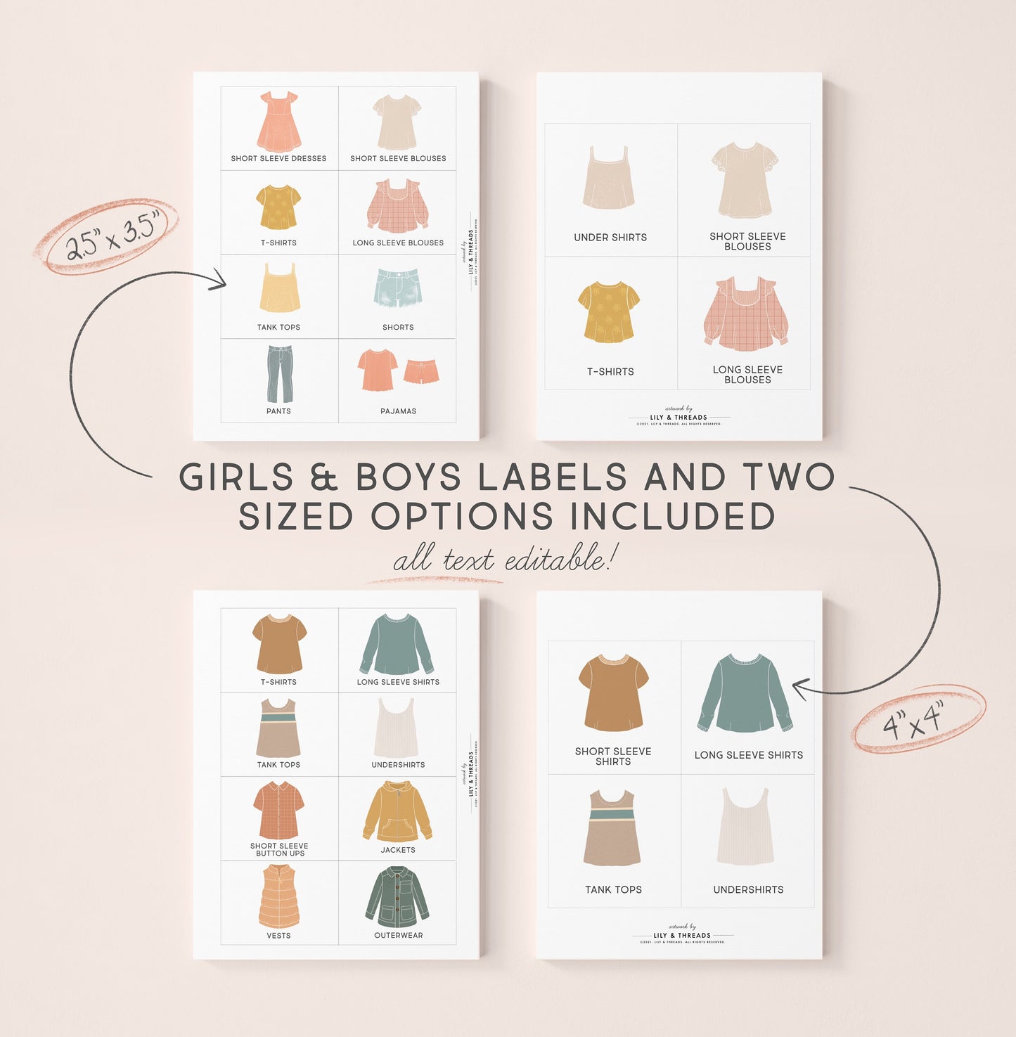 Editable Printable Kids Clothing Dresser Drawers Closet Storage Labels Trofast Bin, Visual Pictures Montessori Bedroom Custom Organization