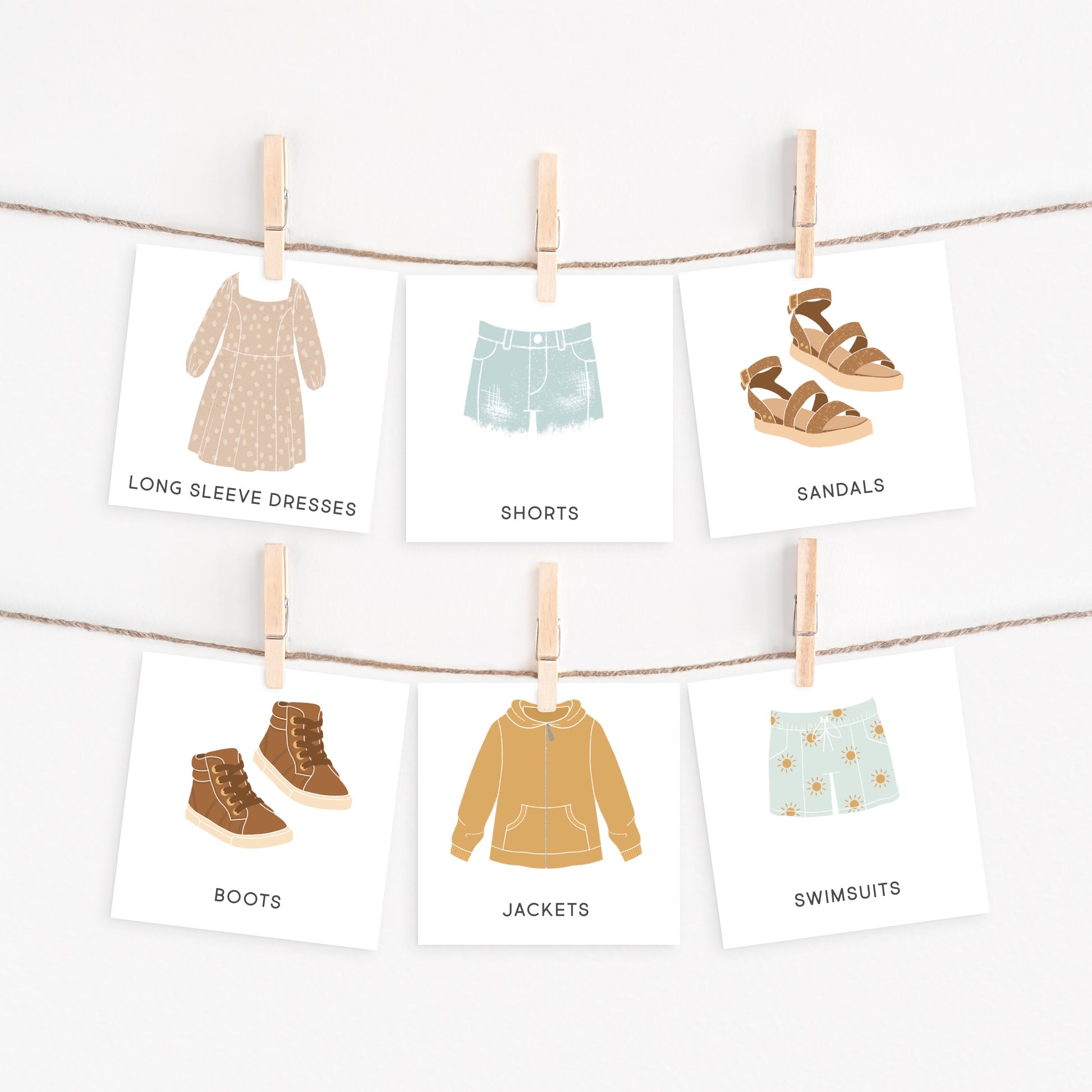 Editable Printable Kids Clothing Dresser Drawers Closet Storage Labels Trofast Bin, Visual Pictures Montessori Bedroom Custom Organization