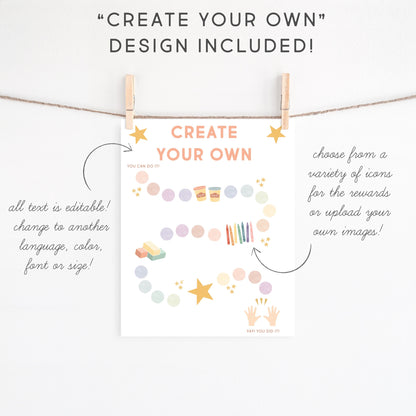 Editable Potty Chart | Potty Training Chart | Custom Sticker Chart | Potty Training Printable | Reward Chart | Download | Montessori Chart