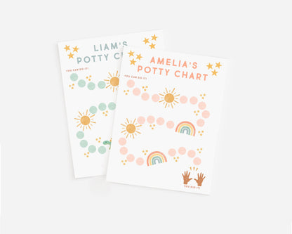 Editable Potty Chart | Potty Training Chart | Custom Sticker Chart | Potty Training Printable | Reward Chart | Download | Montessori Chart