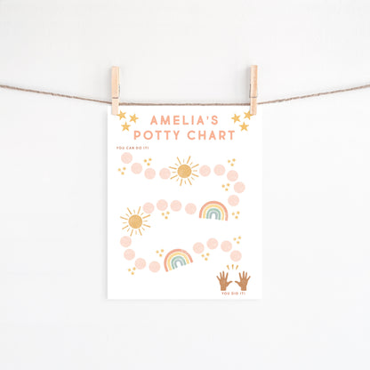 Editable Potty Chart | Potty Training Chart | Custom Sticker Chart | Potty Training Printable | Reward Chart | Download | Montessori Chart