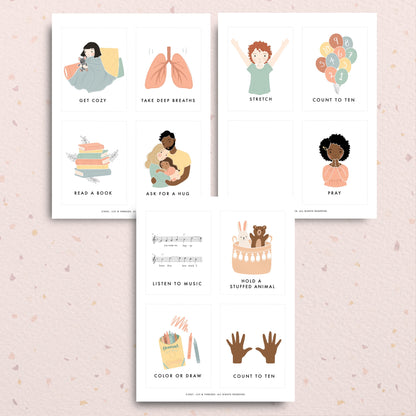 Calming Techniques Flash Cards | Calming Corner, Montessori, Education, Nursery, Classroom Poster| Download PRINTABLE Art