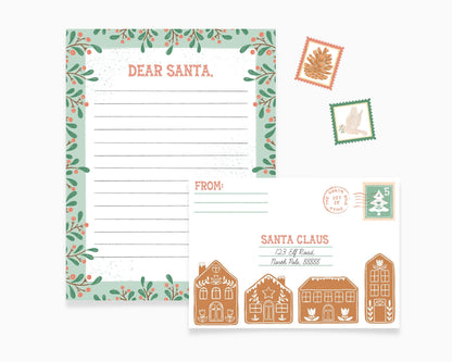 Santa Letter Template and Envelope, Personalized Letter from Santa, Printable Christmas Activity, Kindergarten Holiday Activity, Editable