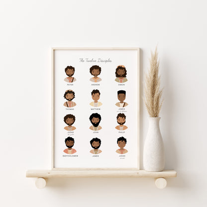 The Twelve Disciples Artwork Poster| Bible Curriculum Preschool, Jesus Christian Kids, Nursery, Church Sunday School Art Printable